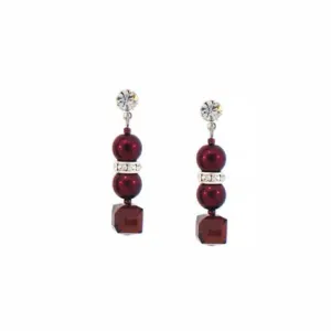 Burgundy & Garnet Crystal Earrings