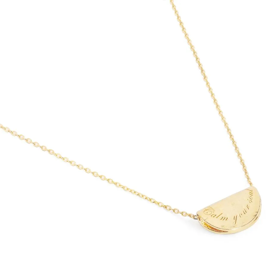 By Charlotte Lotus Birthstone Necklace (March), Gold