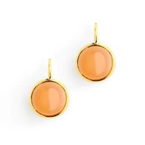 Candy Peach Moonstone Bauble Earrings