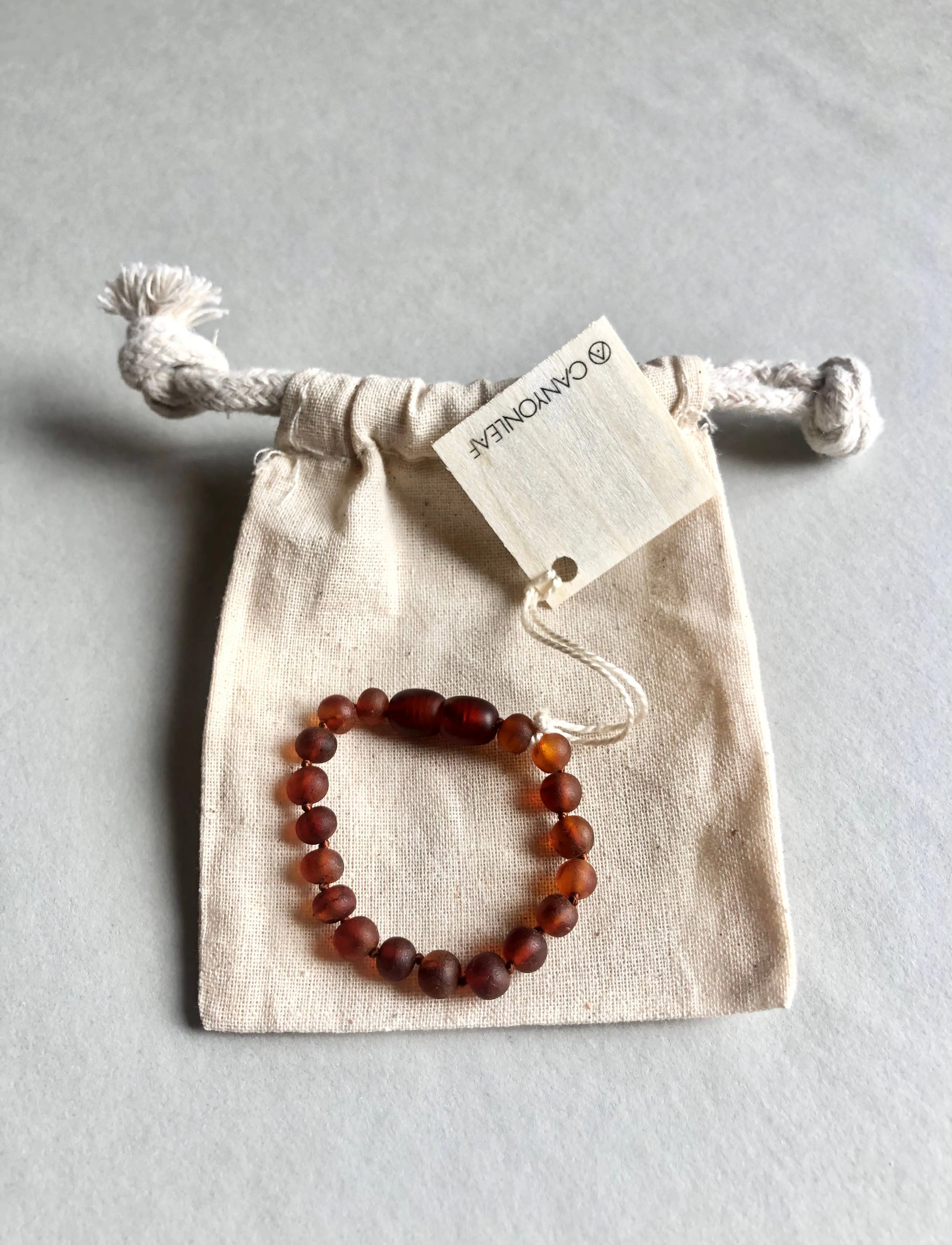 CanyonLeaf - Kids: Raw Cognac Amber Anklet or Bracelet