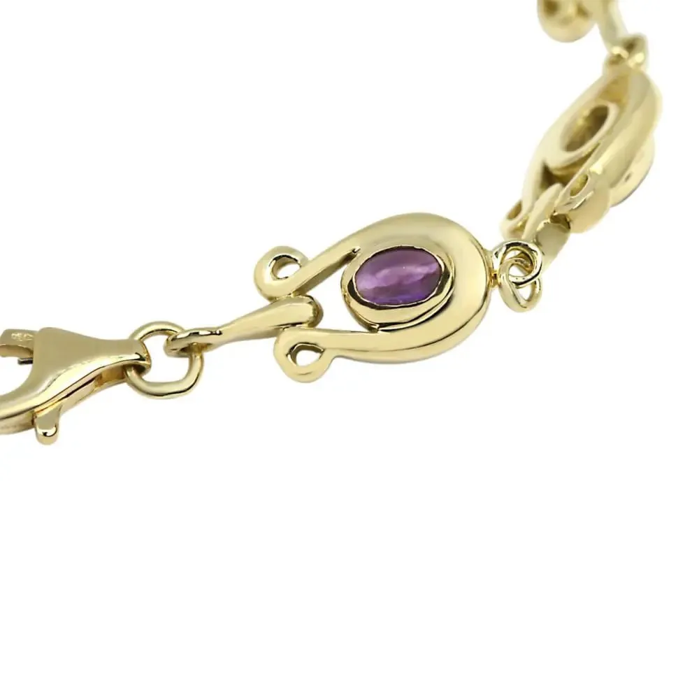 Catherine Best 18ct Yellow Gold Amethyst Bracelet