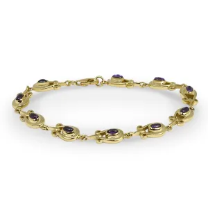 Catherine Best 18ct Yellow Gold Amethyst Bracelet