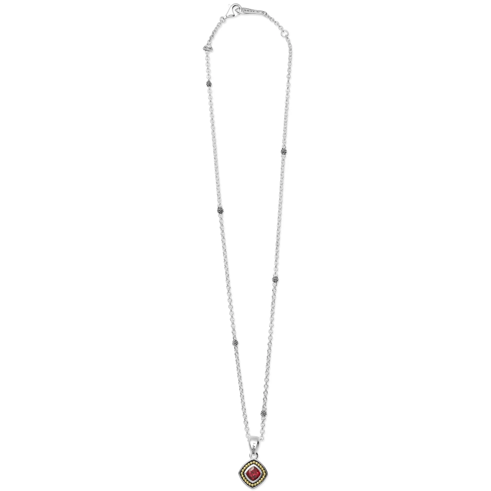Caviar Color Rhodolite Garnet Pendant Necklace