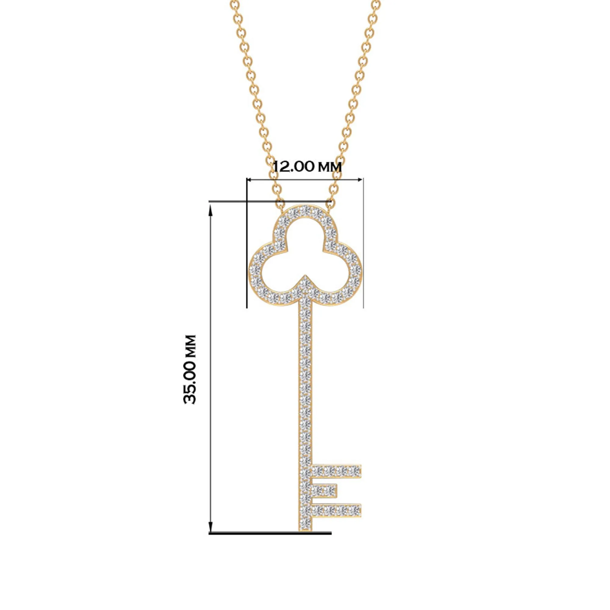 Certified Moissanite Key Pendant Necklace
