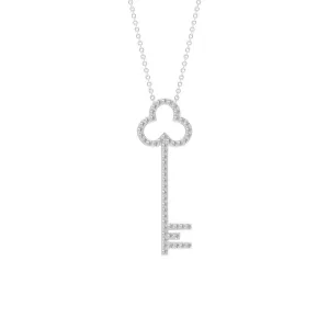 Certified Moissanite Key Pendant Necklace