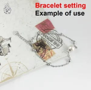 Chain Bracelet Setting Blank 1pc 6 1 inches 16 3cm 1.4g 925 Sterling Silver for 1 Pearl Bead 6mm with Spring Ring Buckle Wholesale Available
