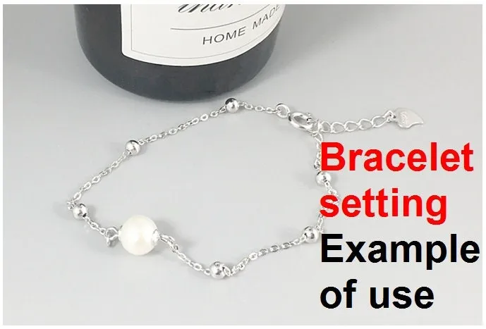 Chain Bracelet Setting Blank 1pc 6 1 inches 16 3cm 1.4g 925 Sterling Silver for 1 Pearl Bead 6mm with Spring Ring Buckle Wholesale Available
