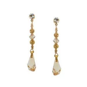 Champagne Earrings with Abstract Drop