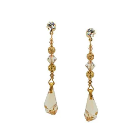 Champagne Earrings with Abstract Drop