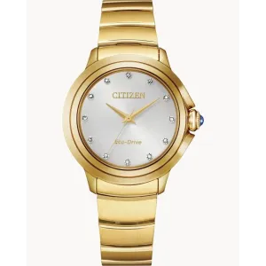 Citizen Ceci Gold-Tone Steel Silver-Tone Dial Eco-Drive