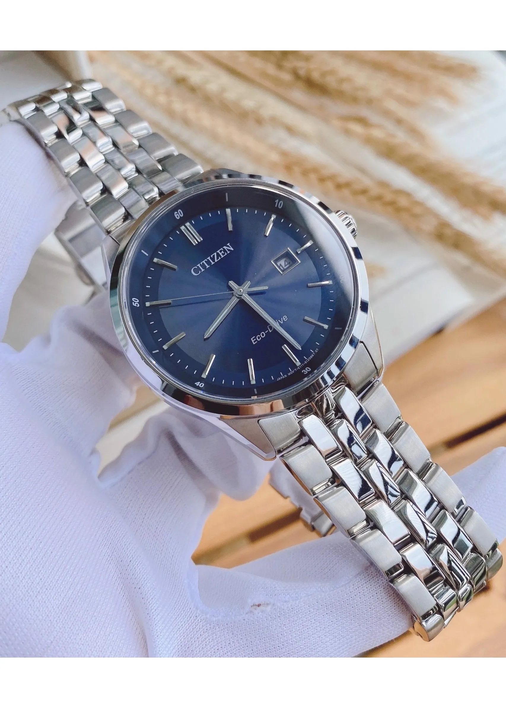 CITIZEN GENTS ECO-DRIVE BLUE DIAL STAINLESS STEEL BM7251-53L