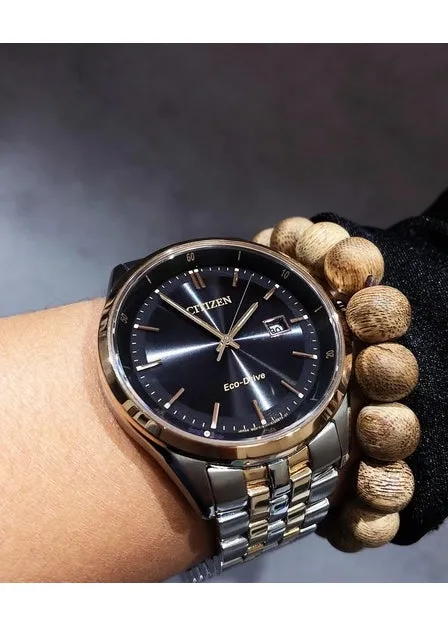 CITIZEN GENTS ECO-DRIVE ROSE GOLD STAINLESS STEEL BM7256-50E