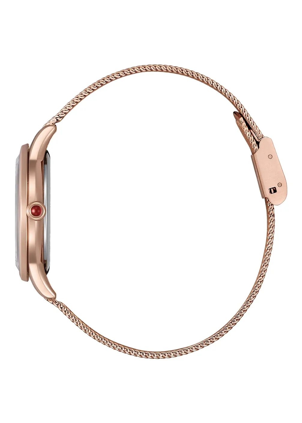 CITIZEN LADIES ECO-DRIVE PINK DIAL STAINLES MESH BRACELET EM0819-80X