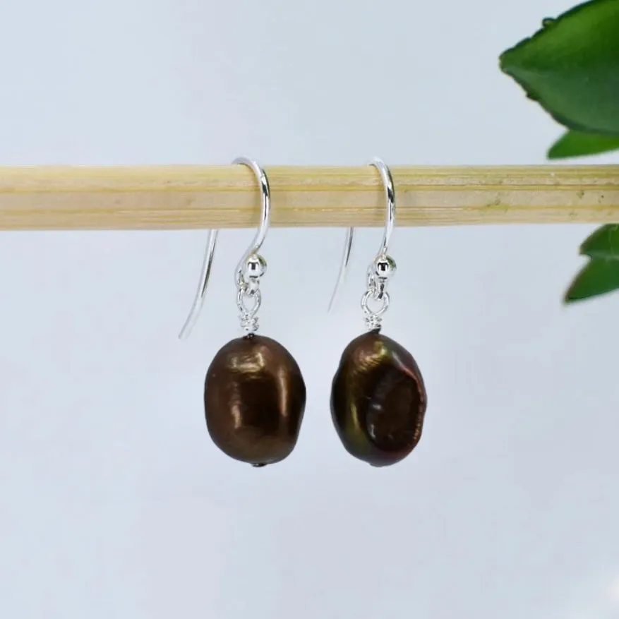 Classic Freshwater Pearl Earrings, Rich Colors, SALE