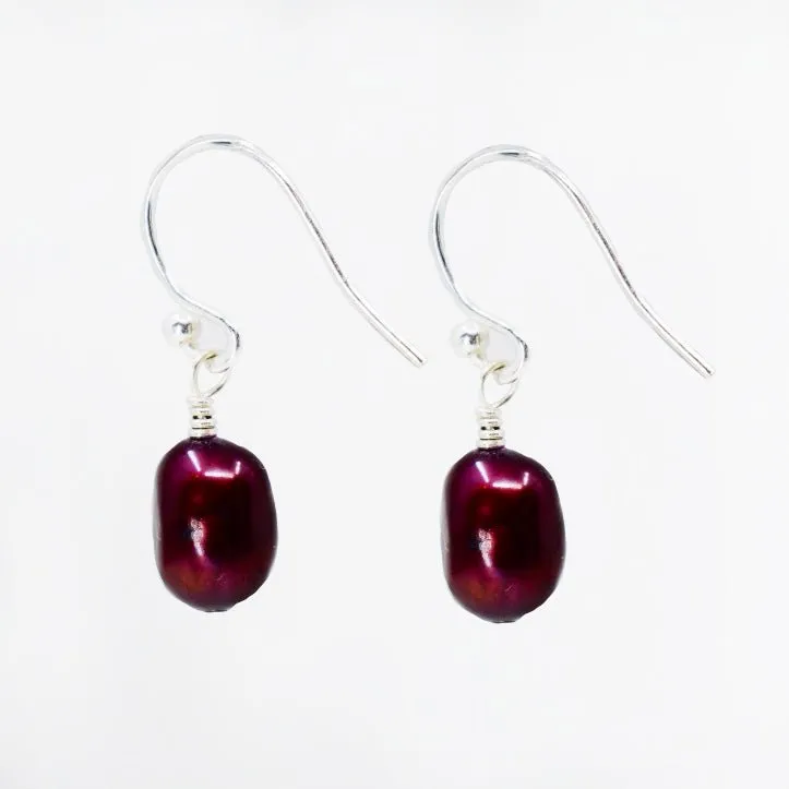 Classic Freshwater Pearl Earrings, Rich Colors, SALE