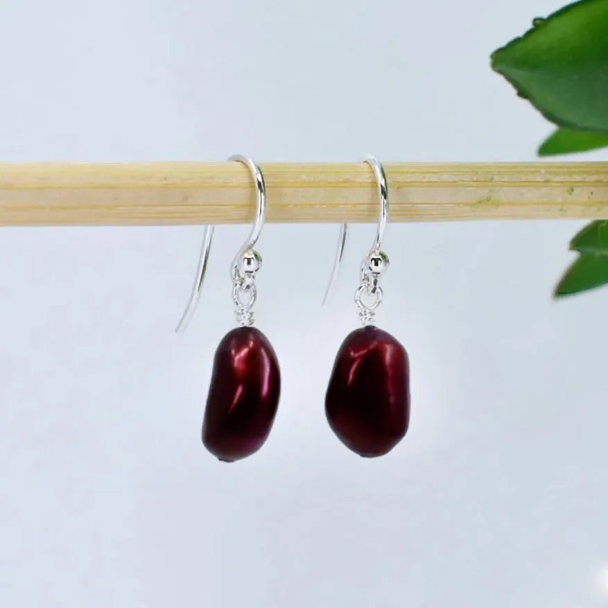 Classic Freshwater Pearl Earrings, Rich Colors, SALE