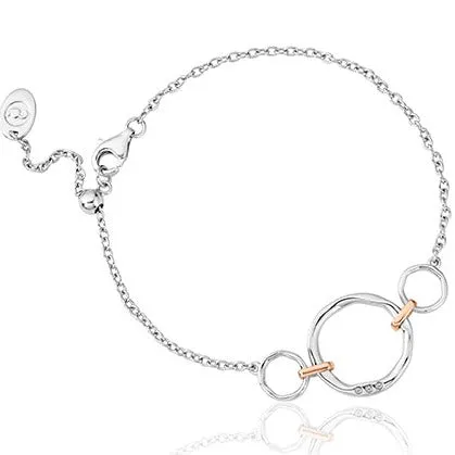 Clogau Ripples Triple Circle White Topaz Bracelet - 3SRPP0204