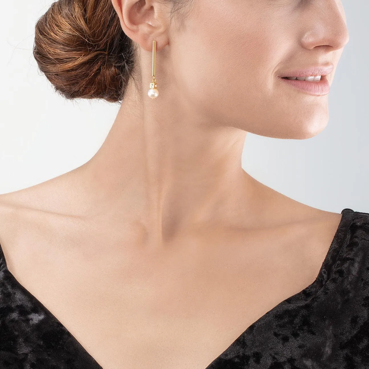 Coeur De Lion Freshwater Pearls & Gold Plated Drop Earrings