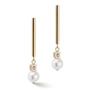 Coeur De Lion Freshwater Pearls & Gold Plated Drop Earrings