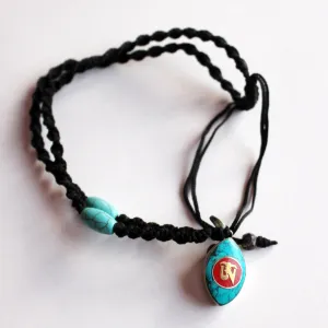 Colorful Inlaid Tibetan Om Pendant Necklace