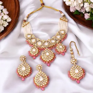 Coral Bhavya Kundan Jewellery Set