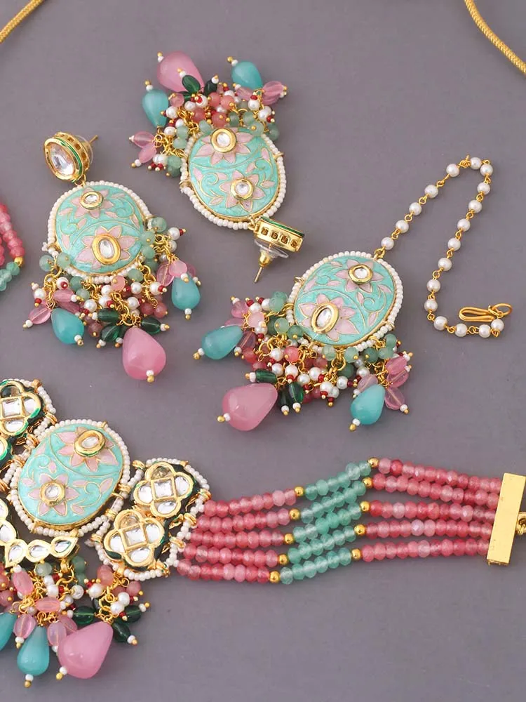 Coral Eeshika Jewellery Set