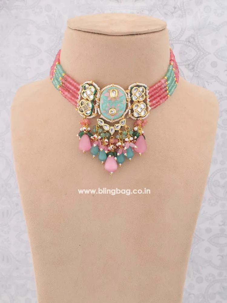 Coral Eeshika Jewellery Set