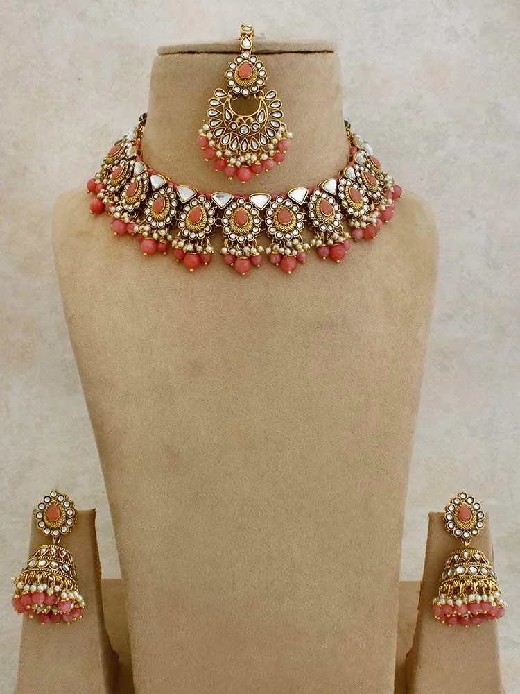 Coral Jinisha Necklace Set
