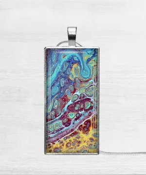 Coral Reef Rectangle Necklace | Handmade Beach Jewelry