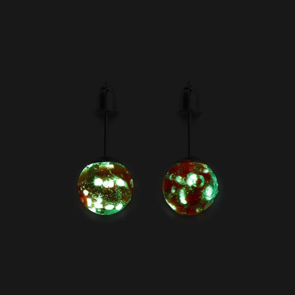 Crimson | .925 Sterling Silver | Firefly Glass Stud Earrings