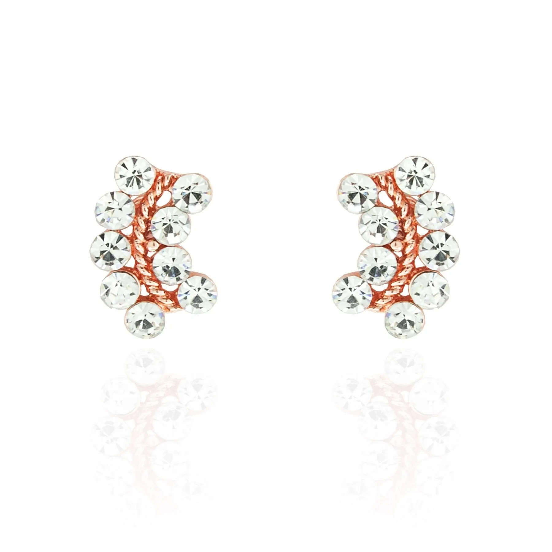 Curved Crystal Earrings
