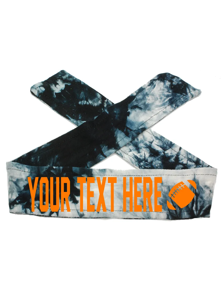 Custom Personalized FOOTBALL TIE Headband - Non Sparkle Letters!