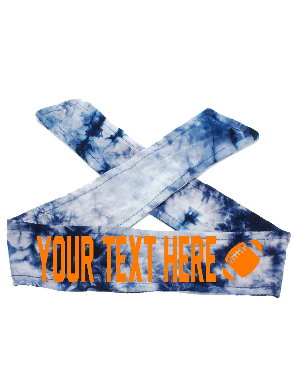Custom Personalized FOOTBALL TIE Headband - Non Sparkle Letters!