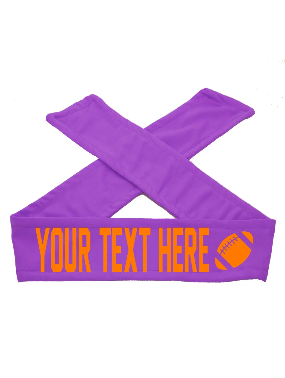 Custom Personalized FOOTBALL TIE Headband - Non Sparkle Letters!