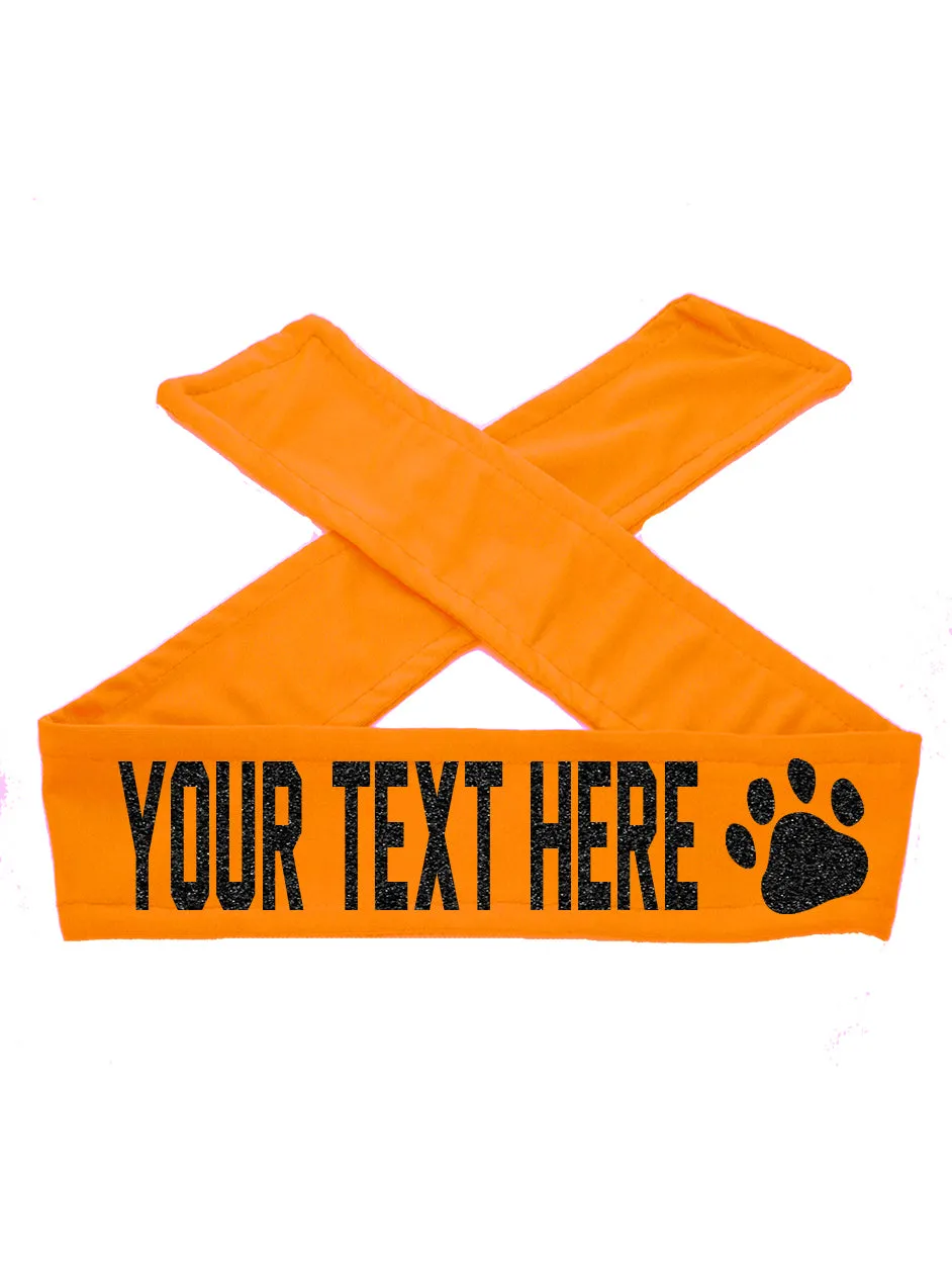 Custom Personalized PAW TIE Headband - Sparkle Letters!