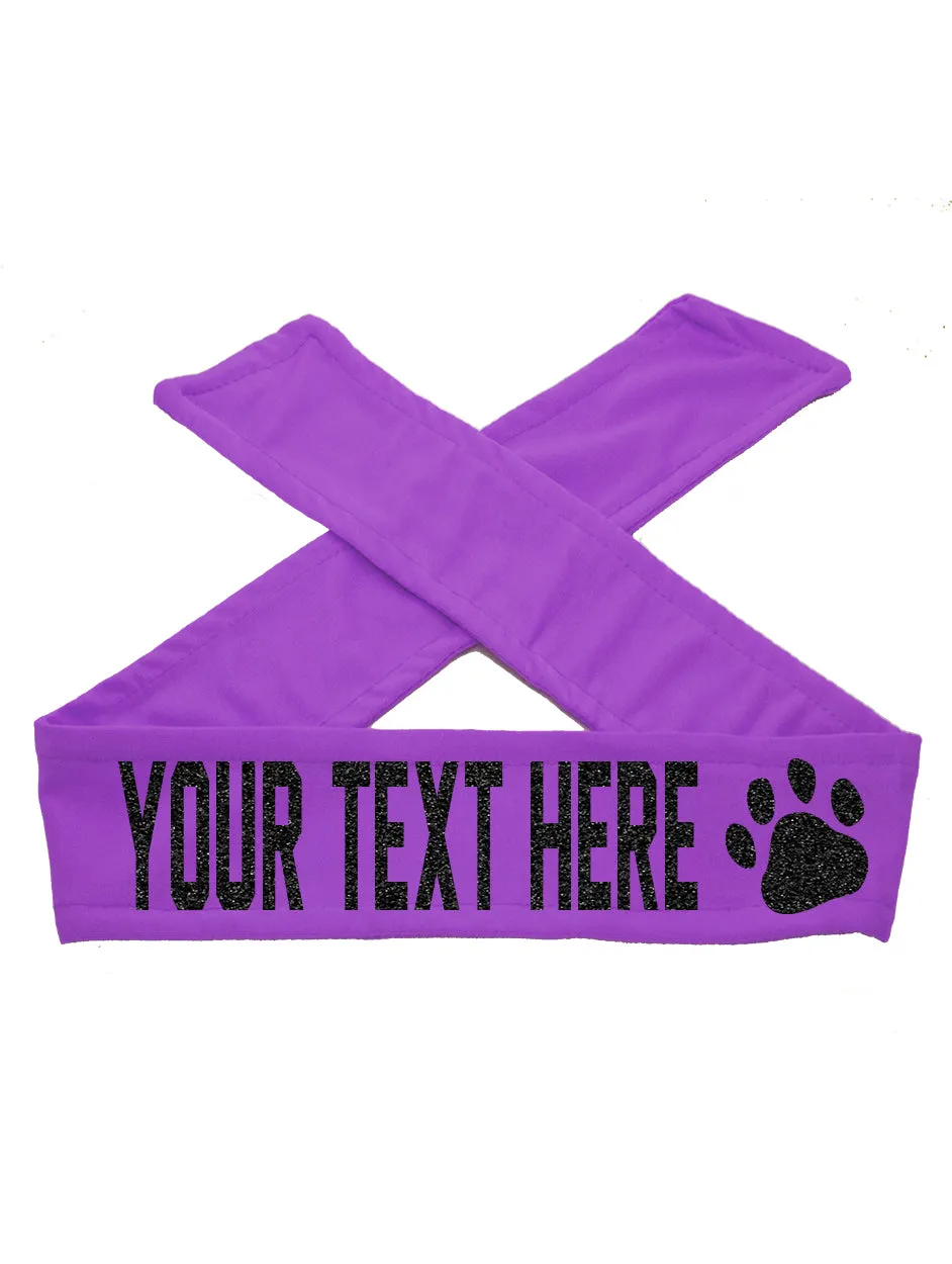 Custom Personalized PAW TIE Headband - Sparkle Letters!