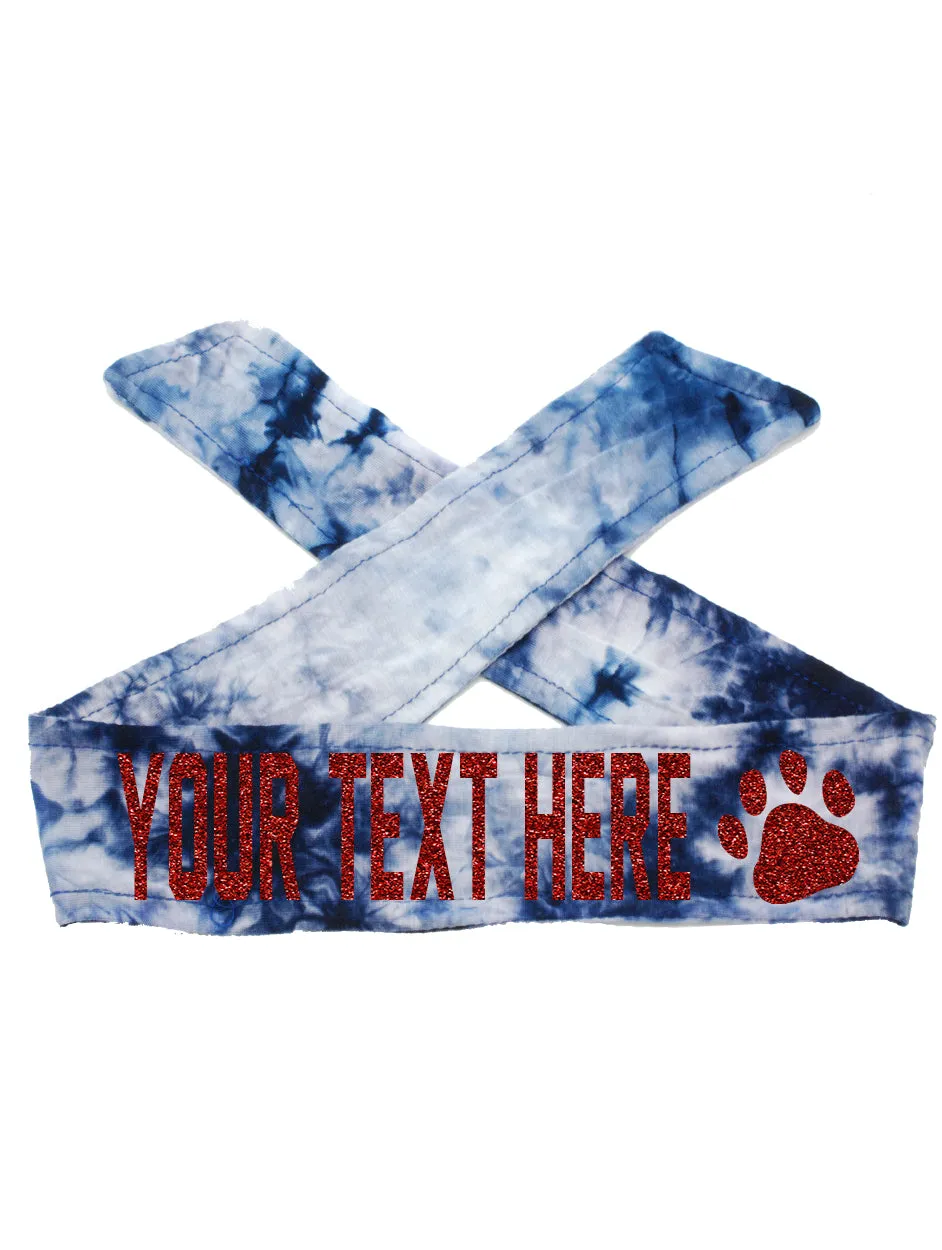 Custom Personalized PAW TIE Headband - Sparkle Letters!