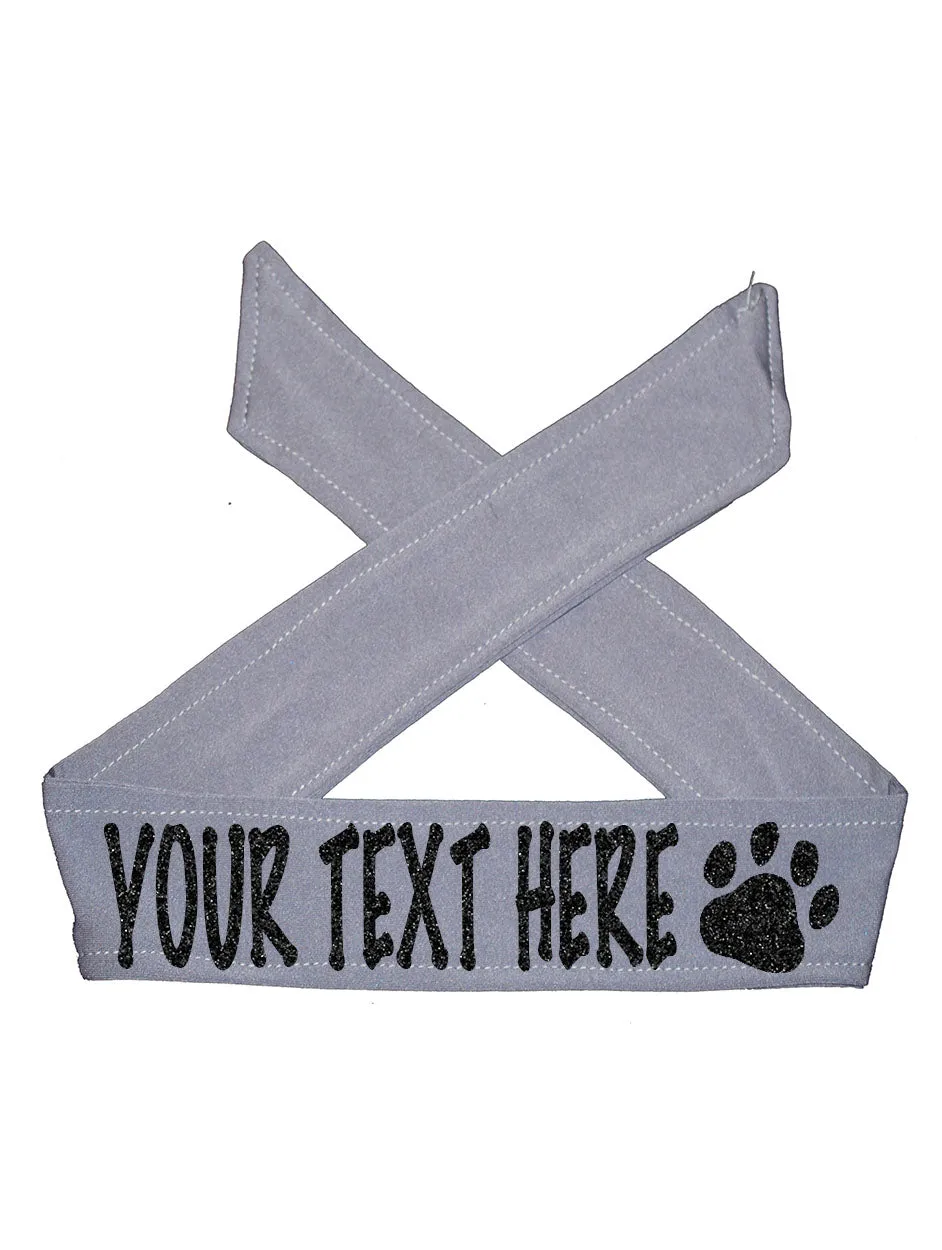 Custom Personalized PAW TIE Headband - Sparkle Letters!