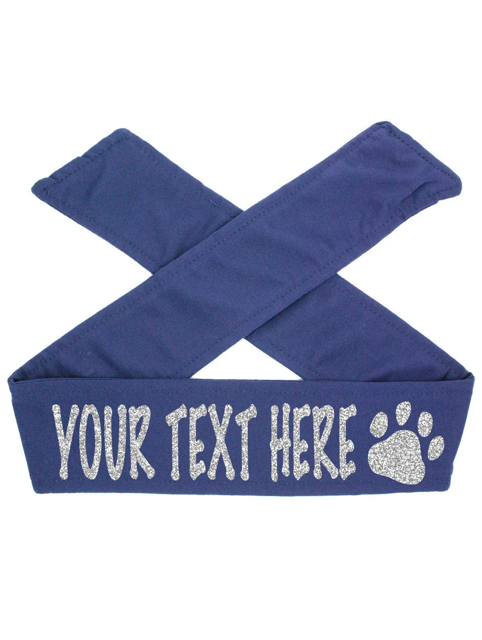 Custom Personalized PAW TIE Headband - Sparkle Letters!