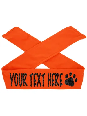 Custom Personalized PAW TIE Headband - Sparkle Letters!