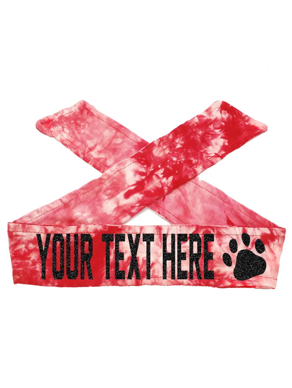 Custom Personalized PAW TIE Headband - Sparkle Letters!