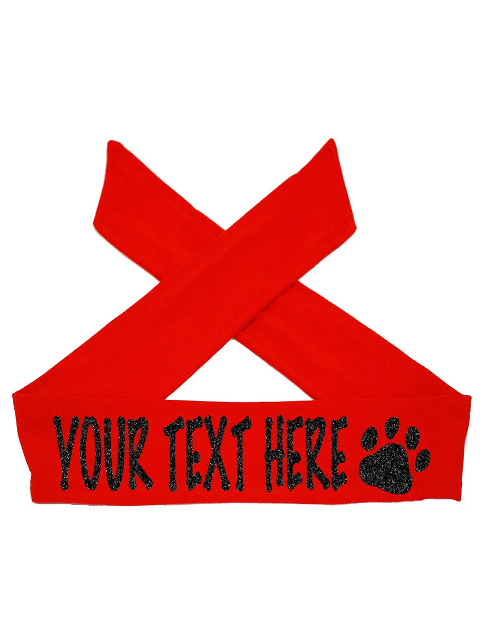 Custom Personalized PAW TIE Headband - Sparkle Letters!