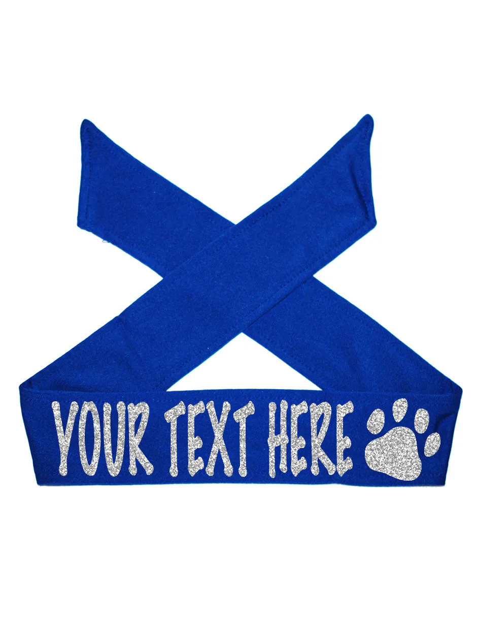 Custom Personalized PAW TIE Headband - Sparkle Letters!