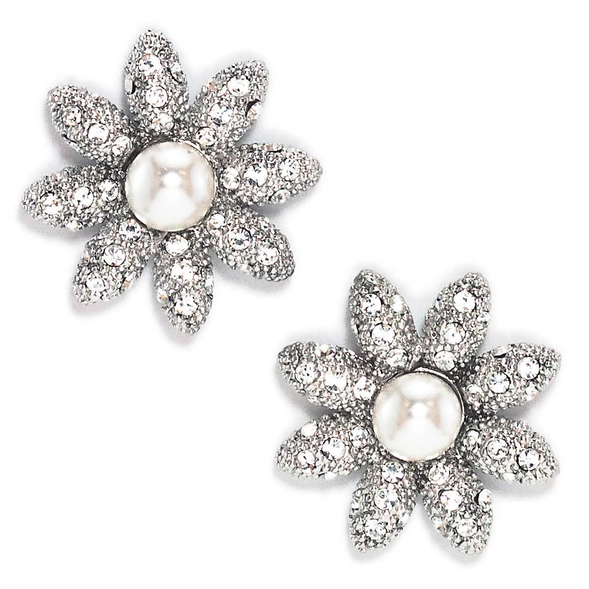 Daisy Crystal and Pearl Earring