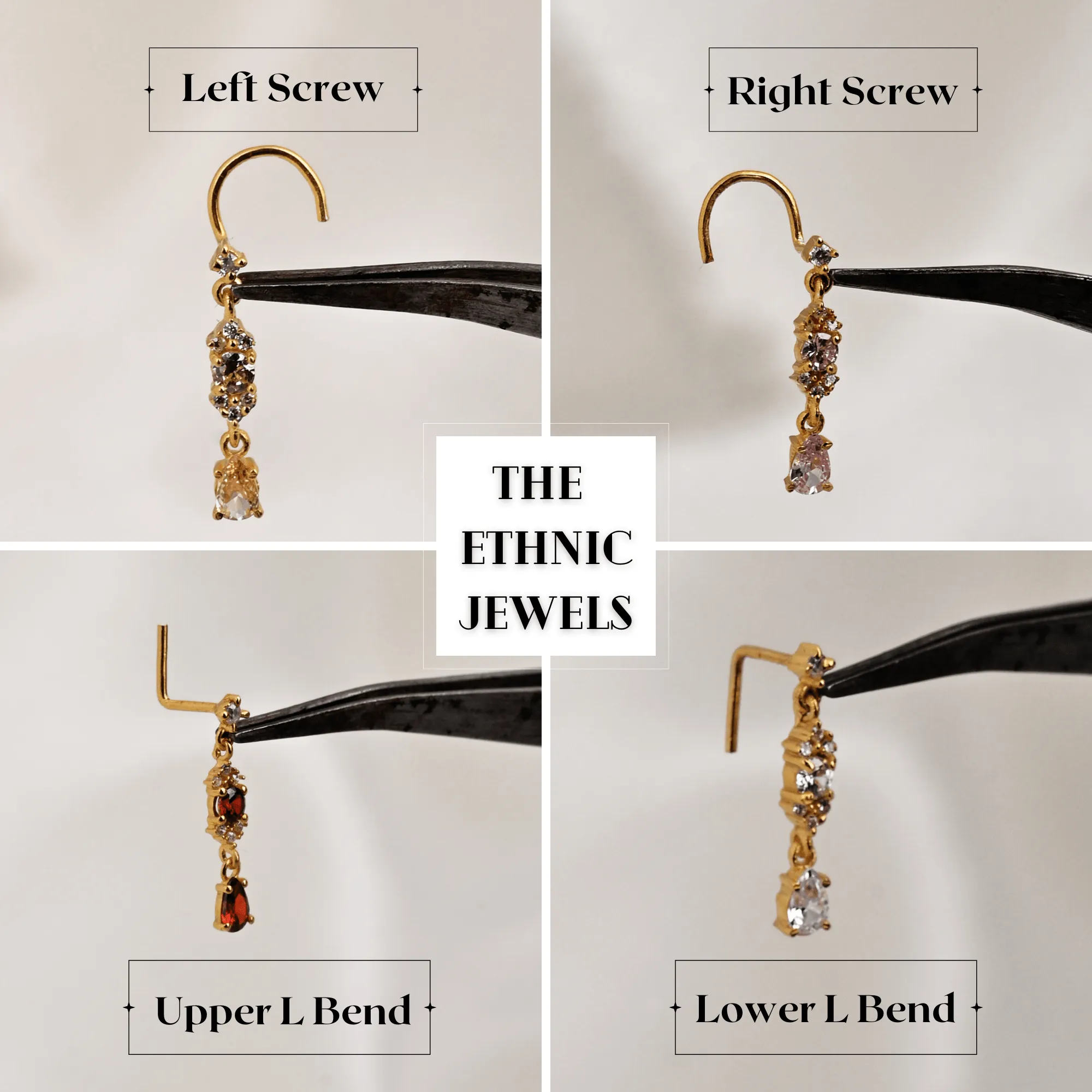 Dangling Nose Chain Stud | Gold Nose Piercing Jewelry