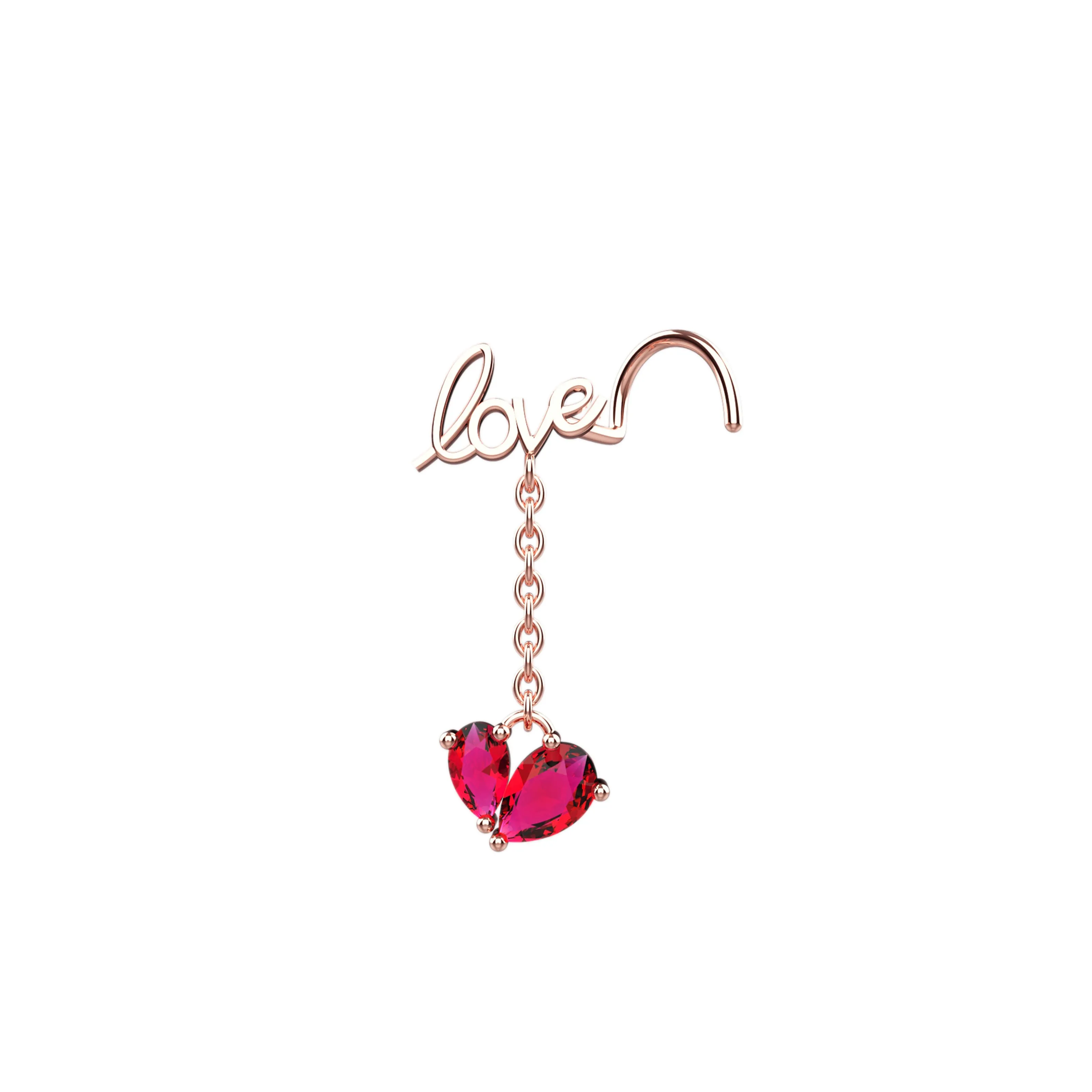 Dangling Nose Chain with Nose Piercing Stud – Unique Nose Jewelry