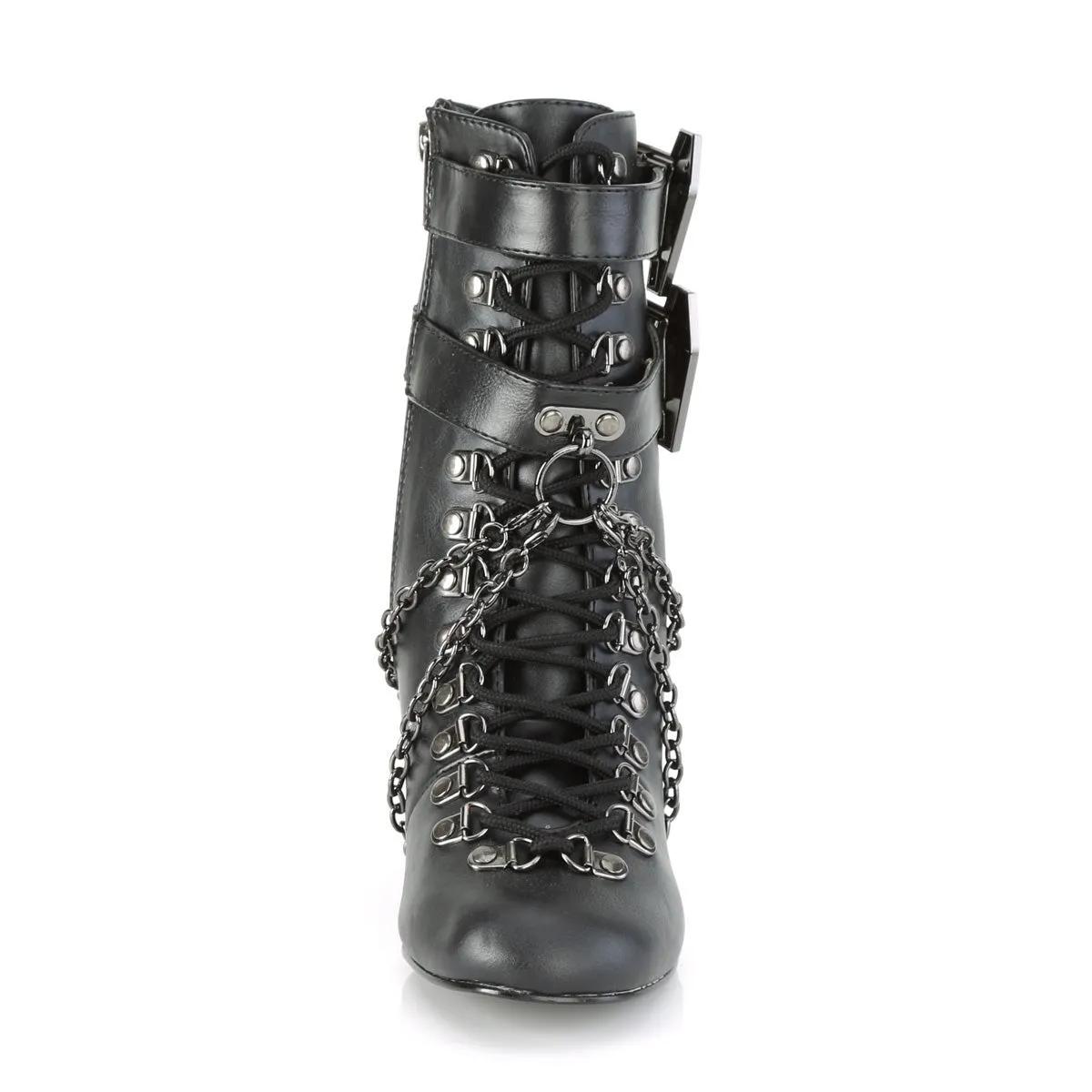 Demonia VIVIKA-128 | Black Vegan Leather Ankle Boots