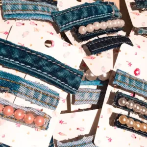 Denim Barrettes