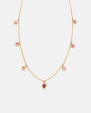 Destiny Necklace in 14k Gold with Garnet and Rubies