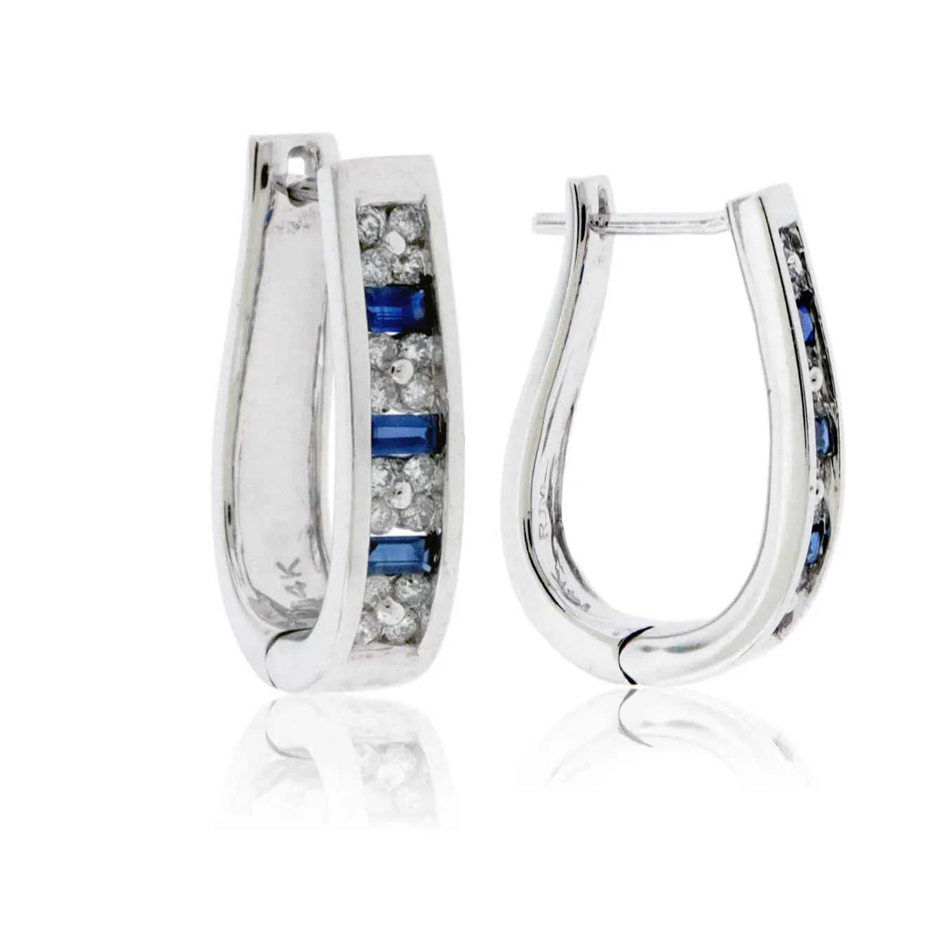 Diamond & Sapphire Hoop Earrings